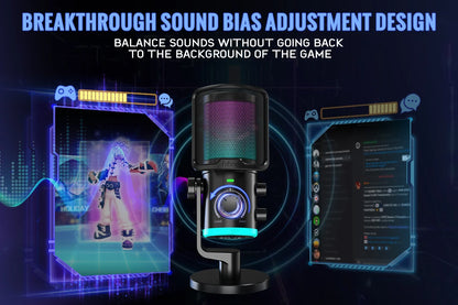 FIFINE USB Gaming Microphone: Premium Quality with Noise Cancellation & RGB Lighting
