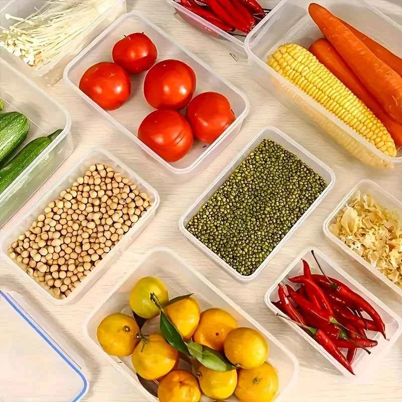 4-Piece Food Storage Containers Set with Lids, Airtight for Fruits Vegetables Pasta Kitchen Organization