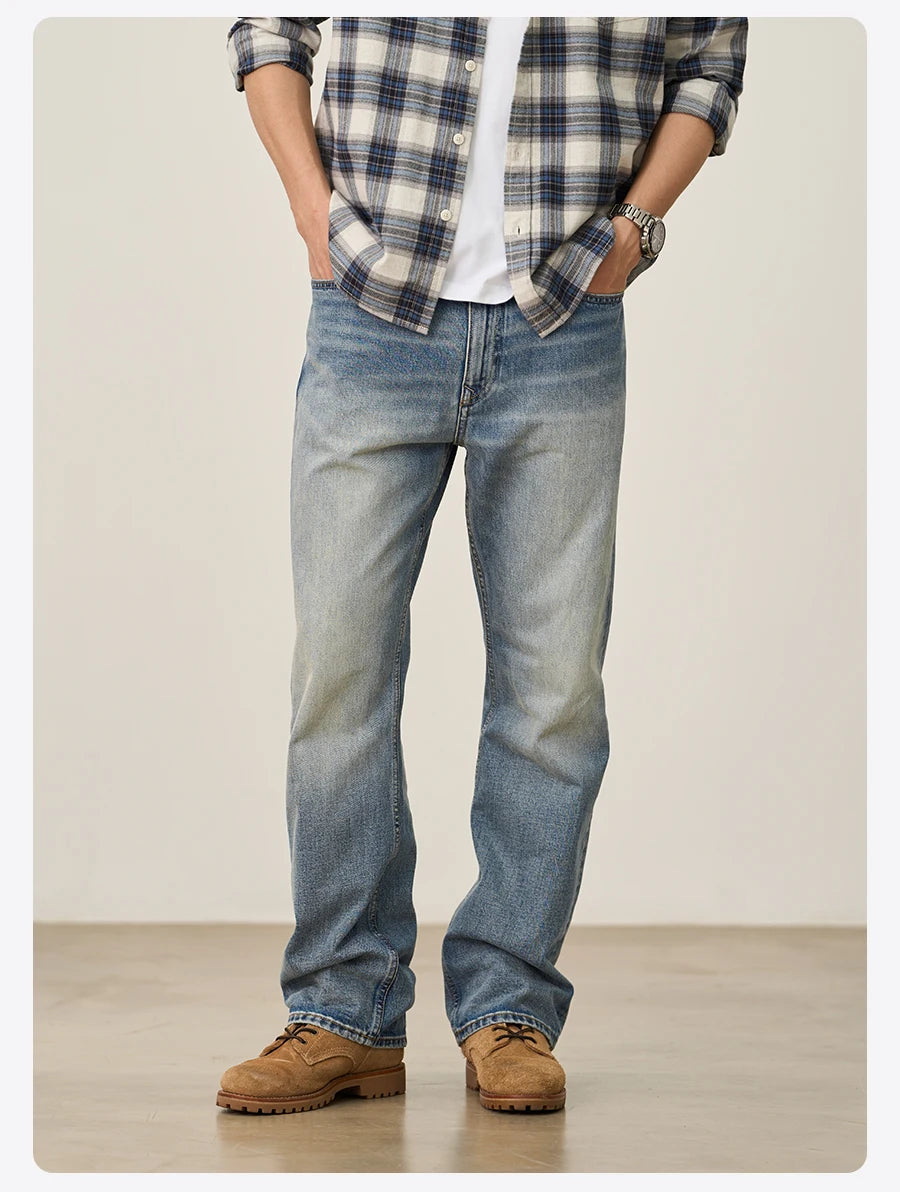 SIMWOOD Loose Relax 13.5oz Heavyweight Washed Vintage Jeans