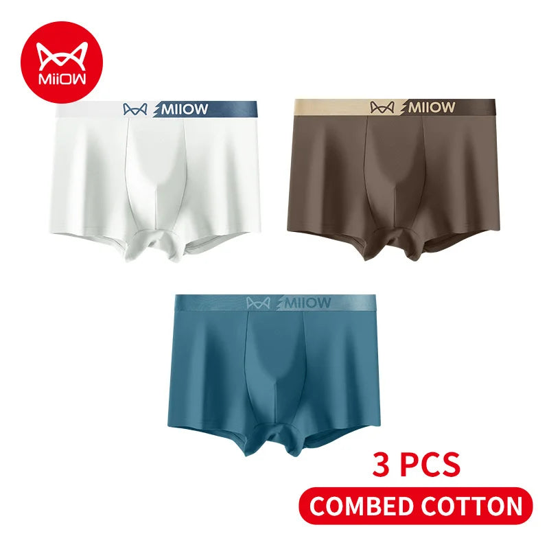 MiiOW Men's Cotton Underwear Set - Cozy Boxer Briefs - ShopHub