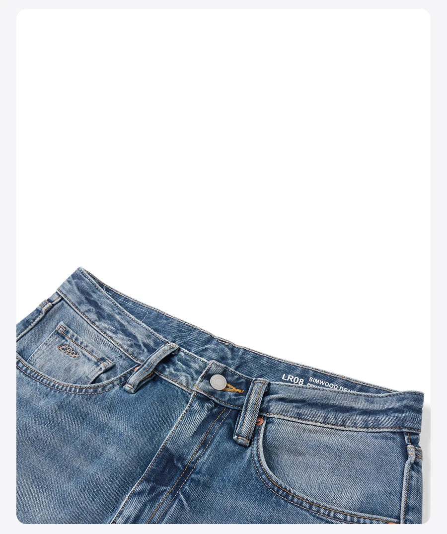 SIMWOOD Loose Relax 13.5oz Heavyweight Washed Vintage Jeans