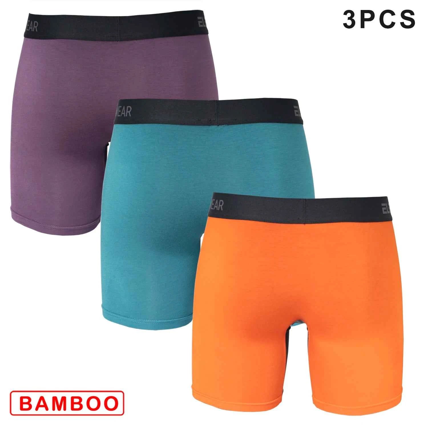 3 Pcs Bamboo Mens Underwear with Opening Breathable Boxershorts