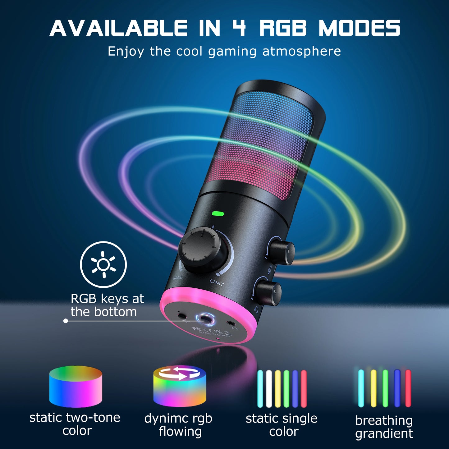 FIFINE USB Gaming Microphone: Premium Quality with Noise Cancellation & RGB Lighting