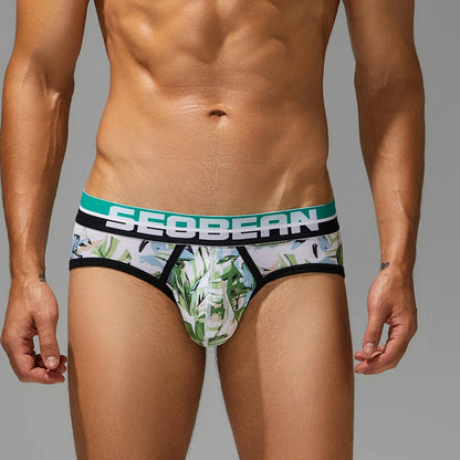 SEOBEAN Men's Printed Briefs Comfortable Breathable Underwear - ShopHub
