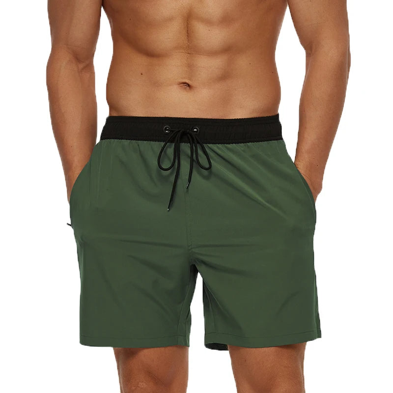 Men's ShopHub NZ summer boardshorts with breathable mesh lining, adjustable waist, zipper pockets, quick-dry fabric, in vibrant colors.