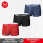 MiiOW Ice Silk Men Underwear - 3Pcs Sexy Mesh Breathable Boxer Shorts