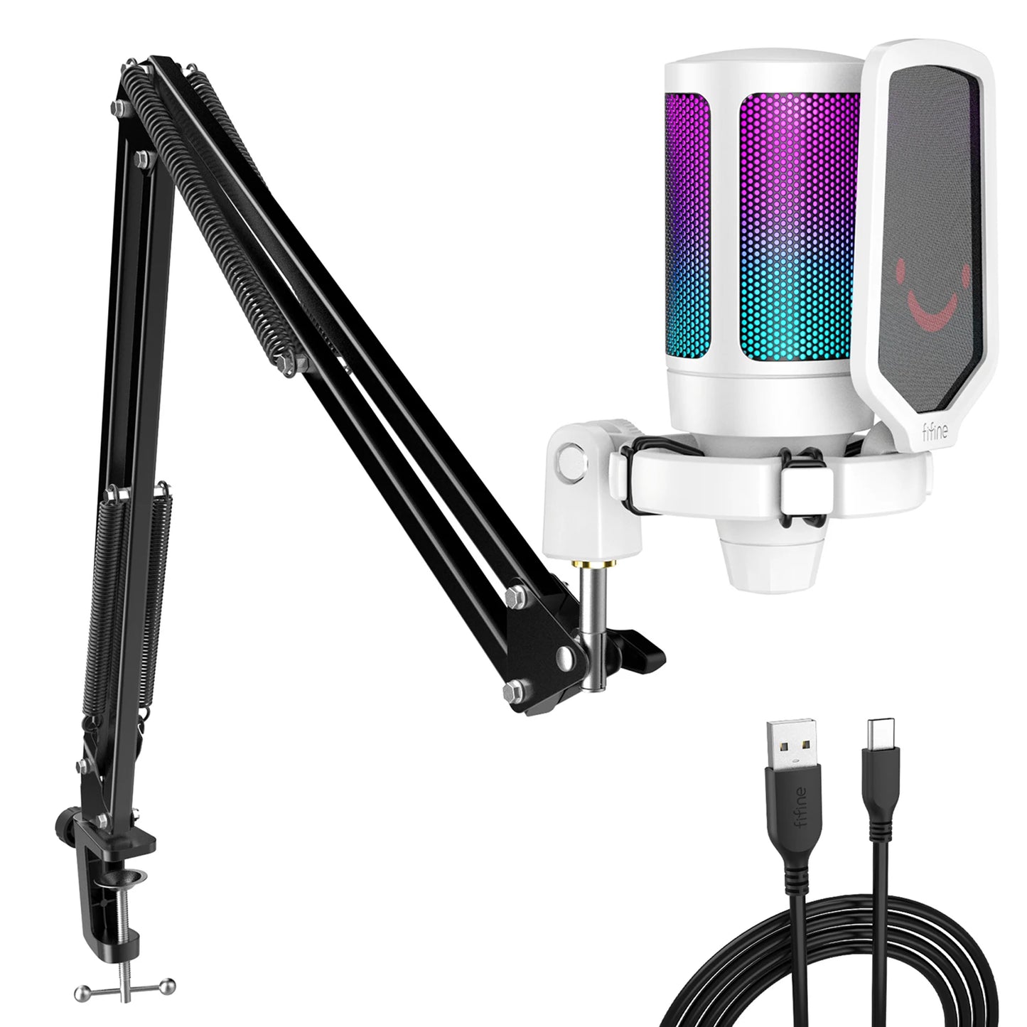 FIFINE USB Gaming Microphone Kit - Elevate Your Streaming Experience with Crystal Clear Sound