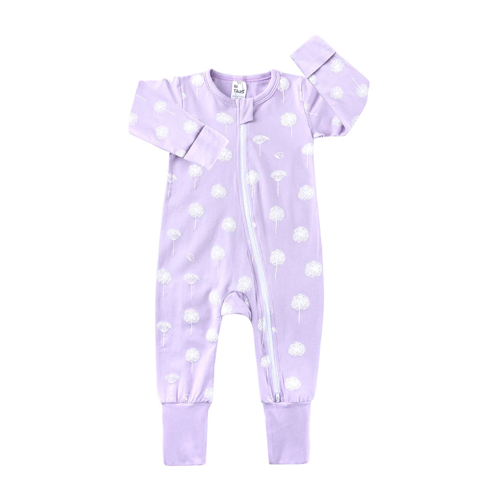 Kids Tales Little Daydream Cotton-Blend Double-Zip Romper