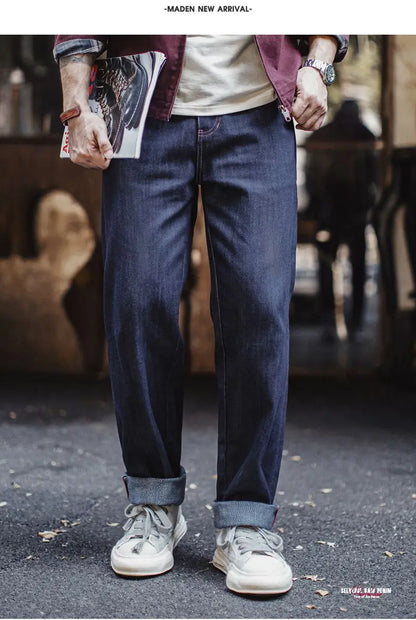 Maden Men's Vintage Selvedge Raw Denim Jeans
