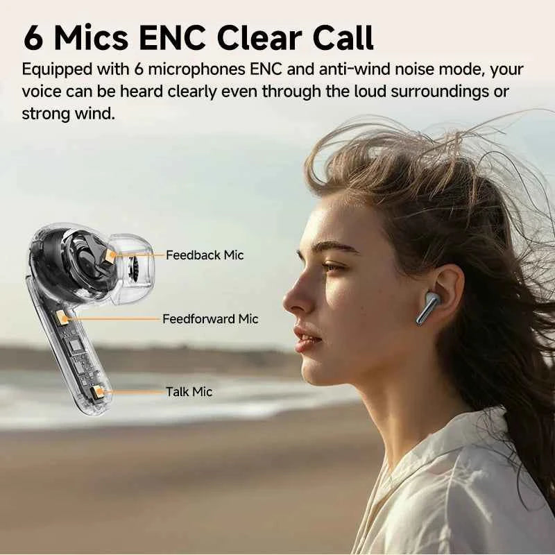 QCY MeloBuds Pro Earphones with 46dB ANC, Hi-Res LDAC, Bluetooth 5.3, 6 Mic Multipoint Connection, In-Ear Detection