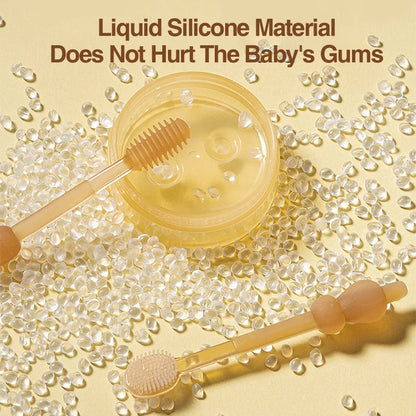 MAMIJOY Baby Toothbrush 3-In-1 Silicone Tongue Brush