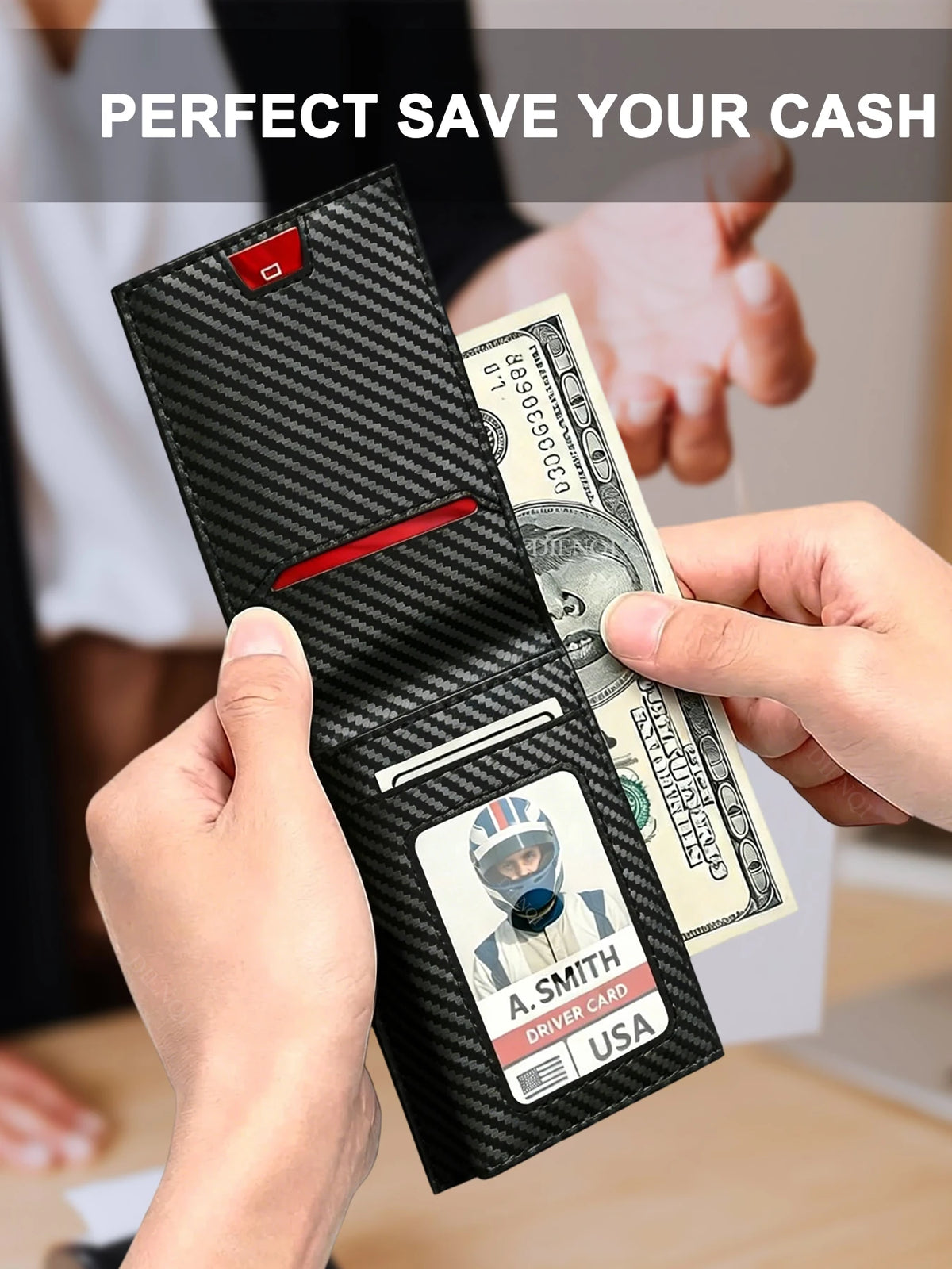DIENQI Business Luxury Brand Credit Card Holder Slim Thin Men Wallets High Quality Carbon Travel Pocket Wallet Money Bag Purse
