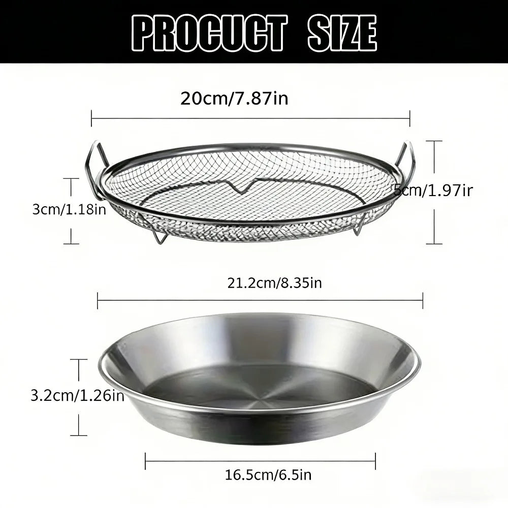 Stainless Steel Oil Filter Tray with Handle, 20cm Strainer Basket for Frying - ShopHub