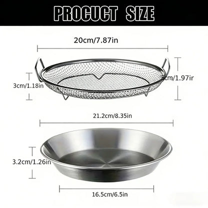 Stainless Steel Oil Filter Tray with Handle, 20cm Strainer Basket for Frying - ShopHub