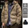 Premium Men's Winter Down Jacket—Navy Blue Hooded Quilted Warmth