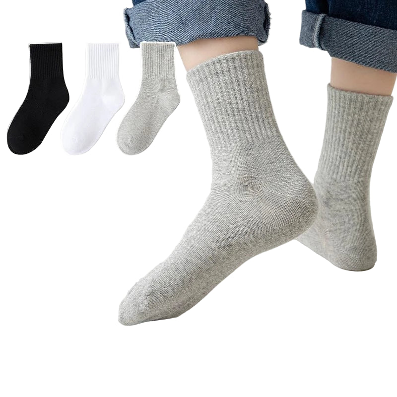 Cotton Sport Socks – 5 Pairs (Ages 3–13) (5 colours available) Habicare