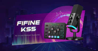 FIFINE All-in-One Podcast Kit with RGB Audio Mixer: Elevate Your Streaming Experience