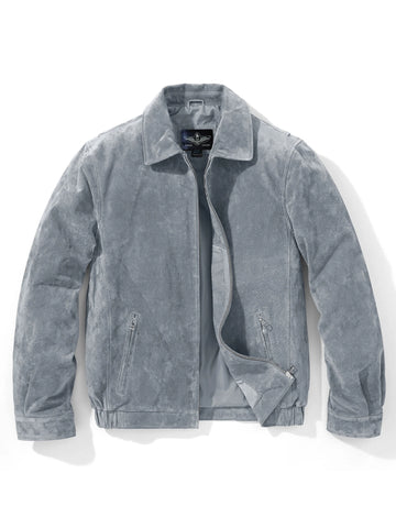 FLAVOR Men's Relaxed-Fit Pigskin Leather Bomber Jacket