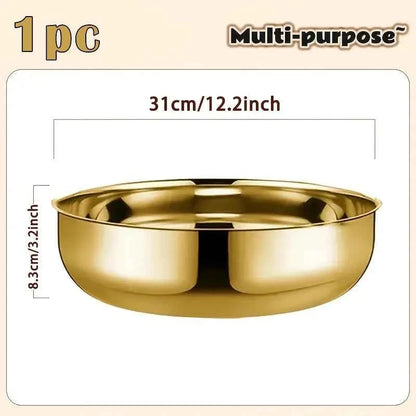 Stainless Steel Large Capacity Bowl, Suitable for Mixing Dough, Cleaning Vegetables, Stirring Salads, Easy To Clean