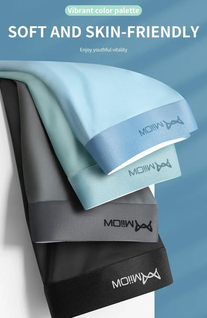 MiiOW Ice Silk Men's Boxershorts 3Pcs - Breathable Antibacterial Underwear - ShopHub