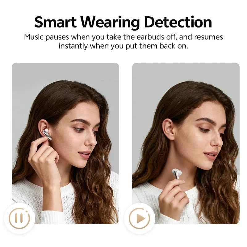 QCY MeloBuds N60 BH25HT19A Wireless Earphone Dual Driver LDAC Hi-Res Adaptive ANC Noise Cancelling Earbud Multi-Point Connection