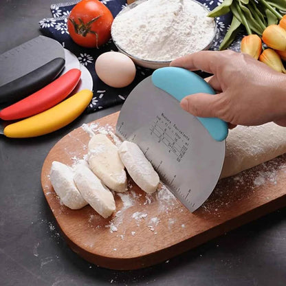 Stainless Steel Dough Scraper Cutter, Pastry Food Chopper Tool for Baking Bread Dough, Kitchen Utensil