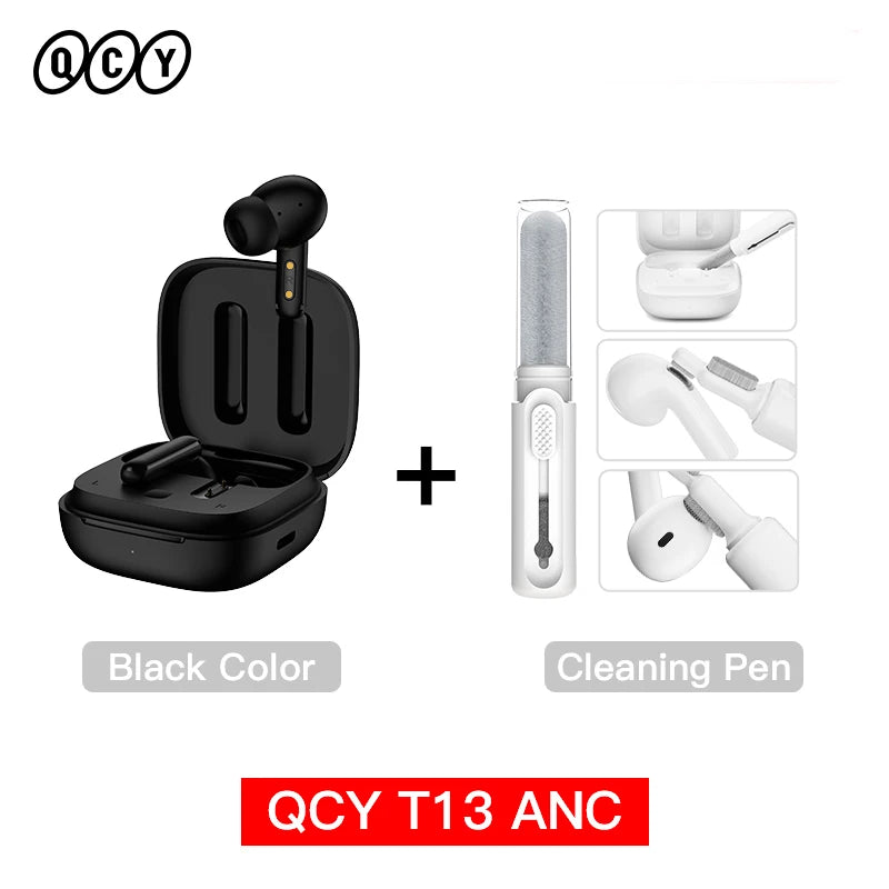 QCY T13 ANC Wireless Earphones Bluetooth 5.3 with 28dB Active Noise Cancellation and 4 Mics ENC for Low Latency TWS Experience - ShopHub