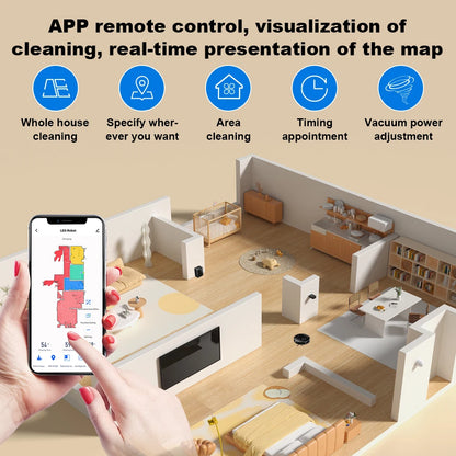Liectroux M70 Pro robot vacuum cleaner and mop on hardwood floor, showcasing its sleek design and cleaning brushes.