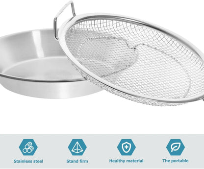 Stainless Steel Oil Filter Tray with Handle, 20cm Strainer Basket for Frying - ShopHub