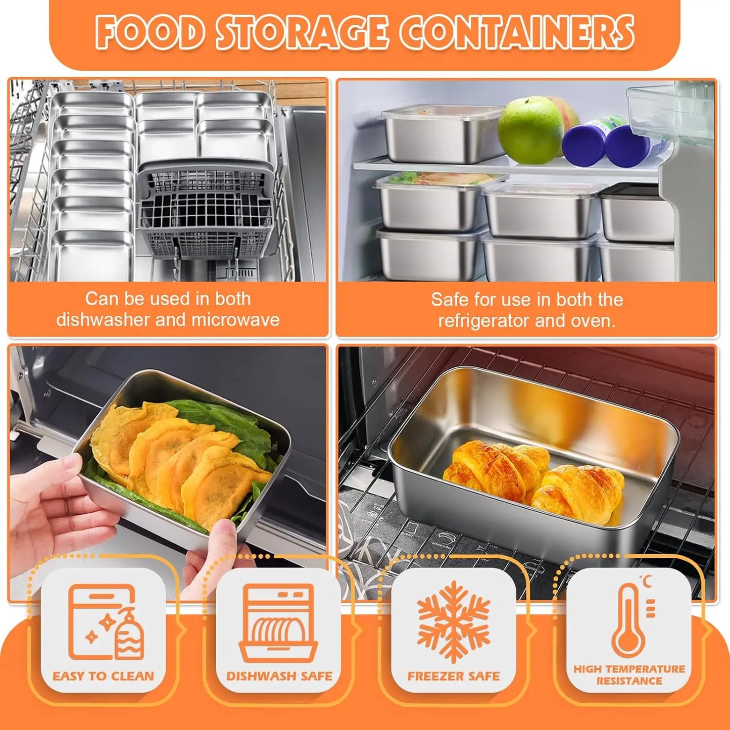 Stainless Steel Food Storage Container with Lid - ShopHub