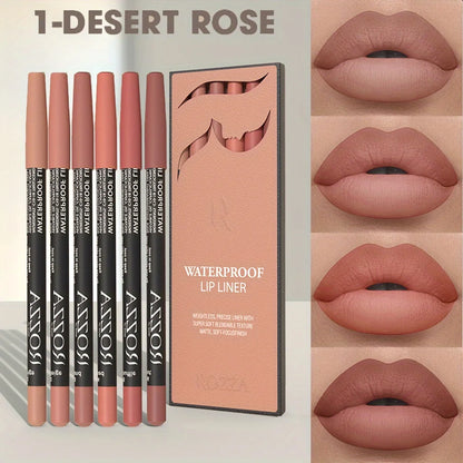 6 PCS/SET Ultra-Fine Wood Lip Liner Set