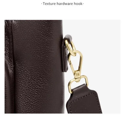 FOXER Genuine Leather Women's Elegant Shoulder Bag Simple Casual Tote Bag Large Capacity Multi-use Crossbody Handbag for Daily