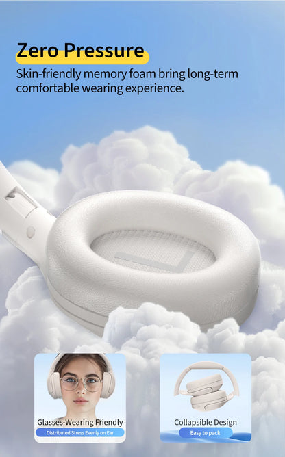 QCY H3 Lite ANC Wireless Headphones with Bluetooth 5.3, 40mm Driver, and 60H HiFi Sound - ShopHub
