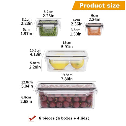 8-PC BPA-Free Airtight Food Containers with Locking Lids - ShopHub