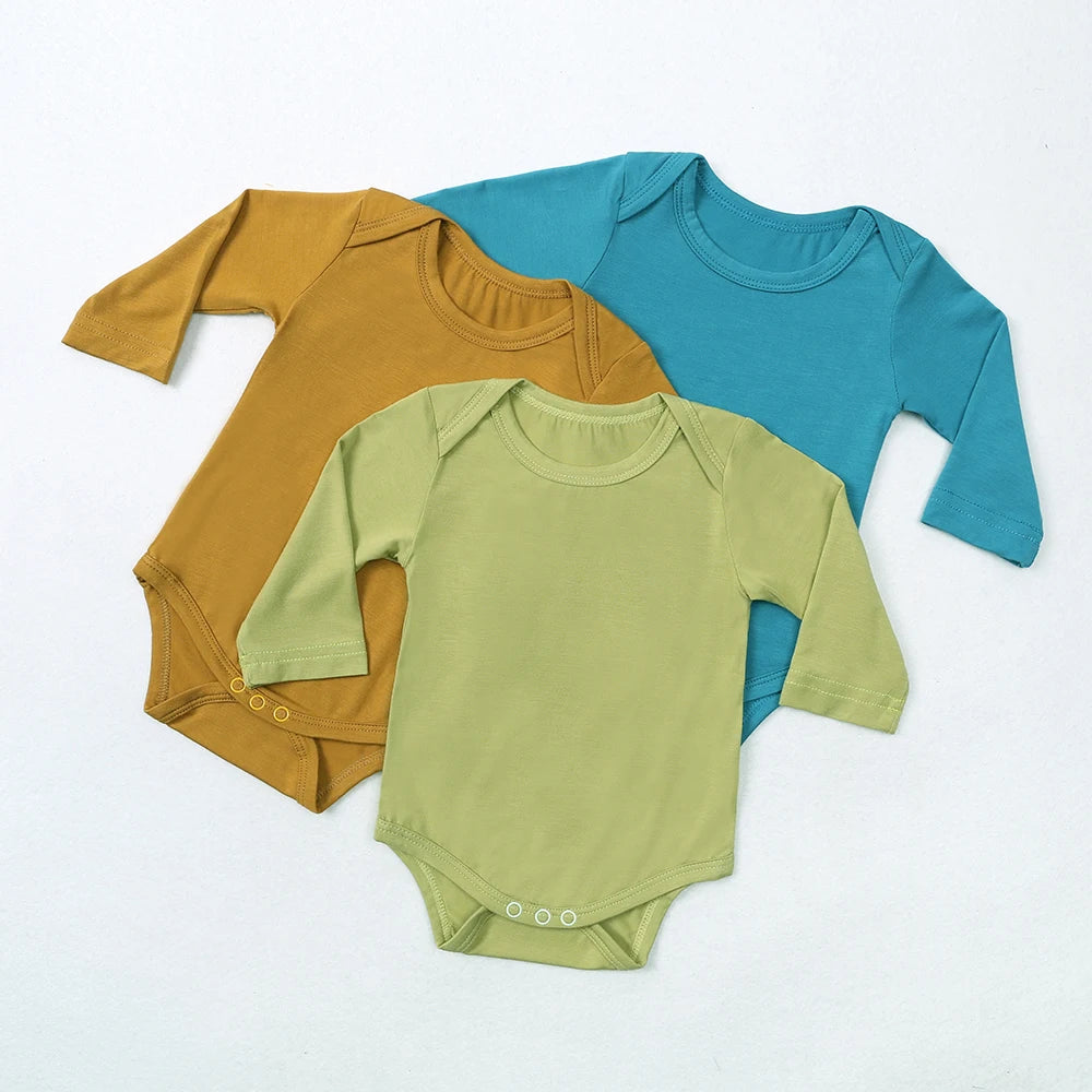 Kids Tales Little Calm Bamboo-Blend Long-Sleeve Baby Romper