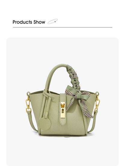 FOXER Women's Handbag Split Leather Shoulder Bag 2026 Fashion Lady Crossbody Bag Light Luxury Commuter Bucket Bag as Gift