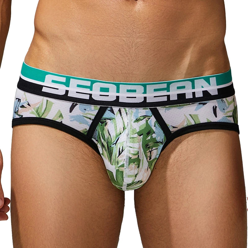 SEOBEAN Men's Printed Briefs Comfortable Breathable Underwear - ShopHub