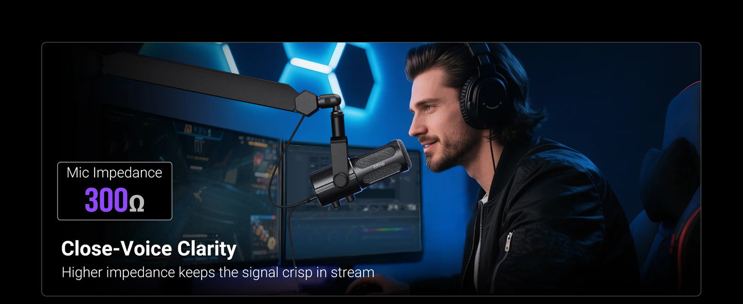 Elevate Your Sound Quality with the USB XLR Dynamic Podcast Microphone