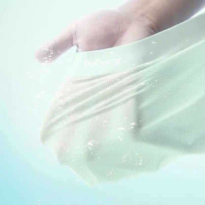 MiiOW 3Pcs Silky Ice Silk Men Underwear Boxers Antibacterial Mint Crotch Men's Panties Seamless Breathable Man Underpants Trunks