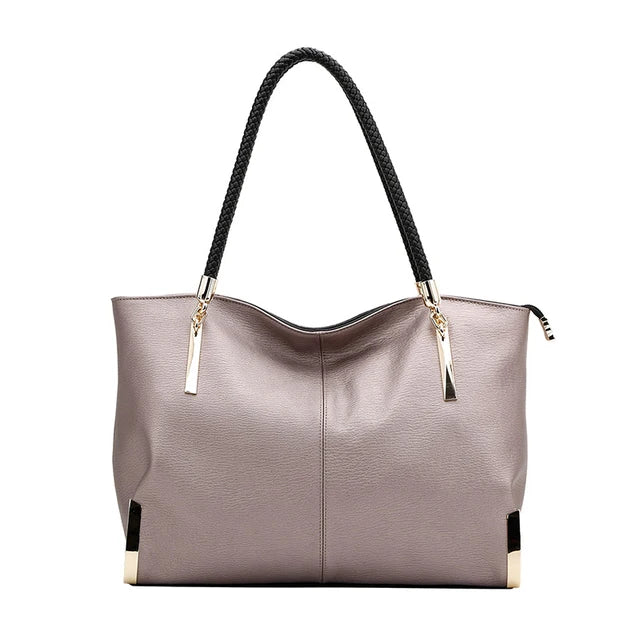 FOXER Genuine Leather Lady's Handbag Elegant Luxury Design Women Shoulder Bag Large Capacity Tote Bag Best Gift for Mom,Wife