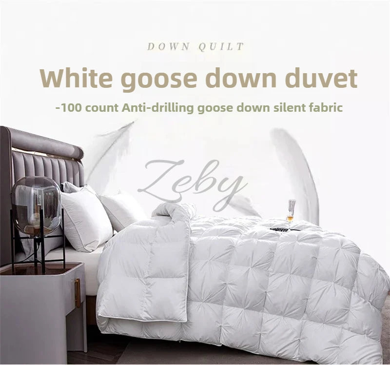 Luxurious White Goose Down Quilt for Ultimate Comfort and Warmth