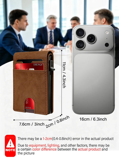Carbon Fiber Wallet Magnetic Card Holder RFID Automatic Pop Up Case Id Bank Credit Cardholder Money Bag Bifold Wallets for Men