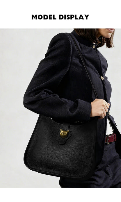 BAFELLI Natural Cattle Leather Bucket Bag
