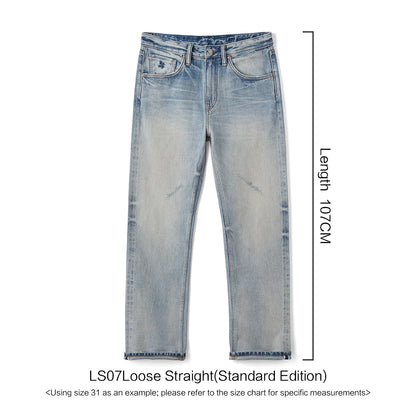 SIMWOOD High Standard Loose Straight 14.3oz Selvedge Denim Jeans