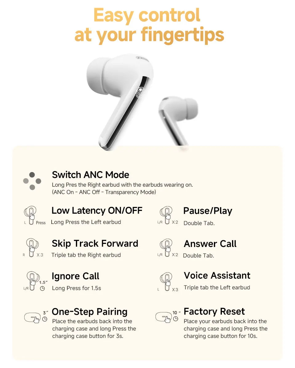 QCY MeloBuds Pro ANC Earphones with 46dB Hybrid ANC, 6 Mics, Hi-Res LDAC, and 34H Playtime - ShopHub