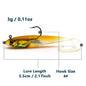 Habicare soft fishing lures with lead head jigs for bass and trout, in various colors and quantities, on a white background.