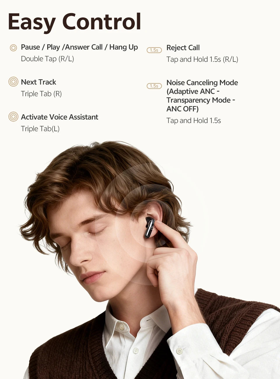 QCY AilyBuds E50 Wireless Earbuds with Bluetooth 6.0, Spatial Sound, 11mm Drivers, In-Ear Detection, HT11 Bass Boost, and 40H Playtime - ShopHub