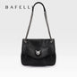BAFELLI Chained Genuine Leather Satchel Bag
