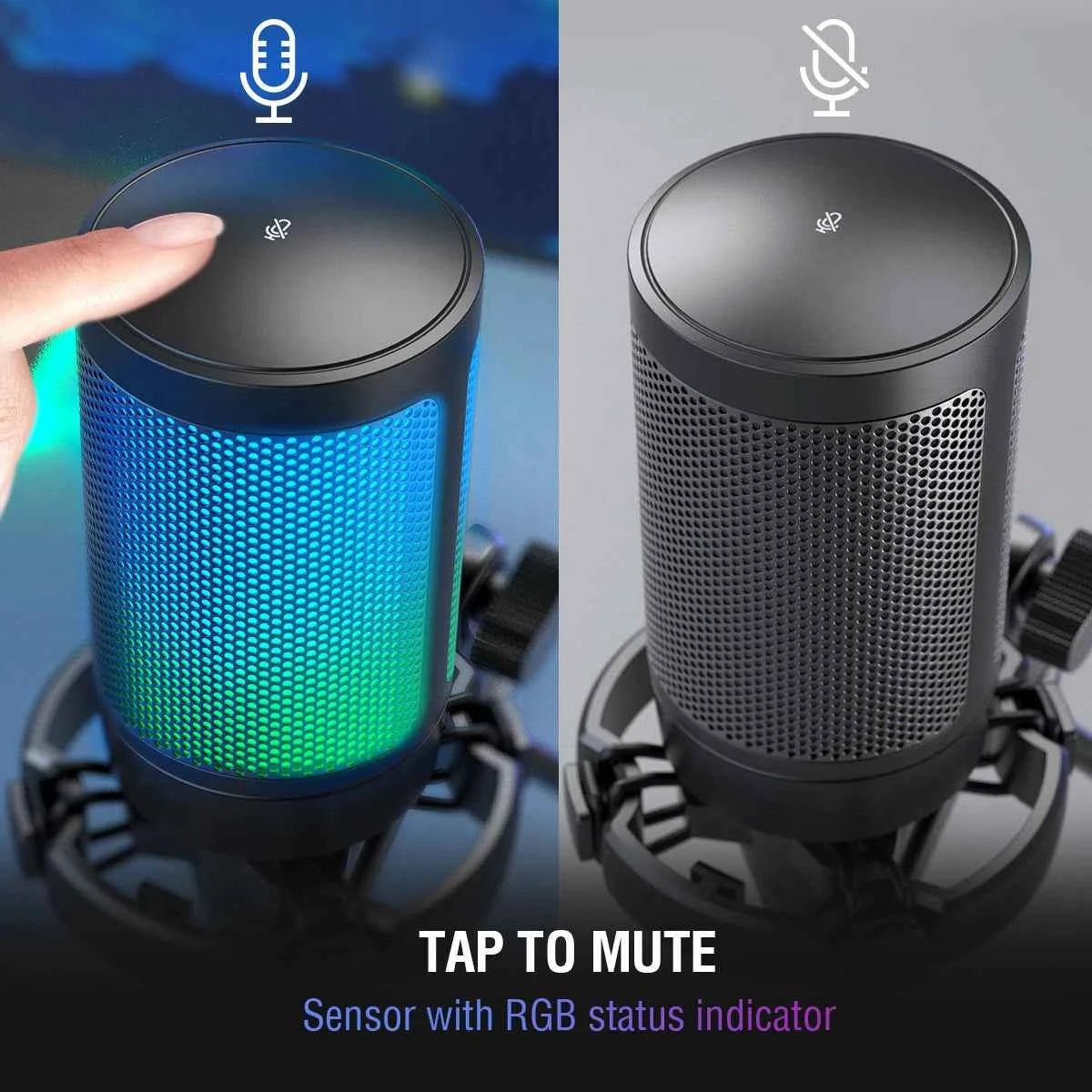 FIFINE USB Gaming Microphone,Condenser MIC with RGB,for PC PS4 PS5 MAC,Suit for Podcasters/Gamers/Influencers/Home Studio