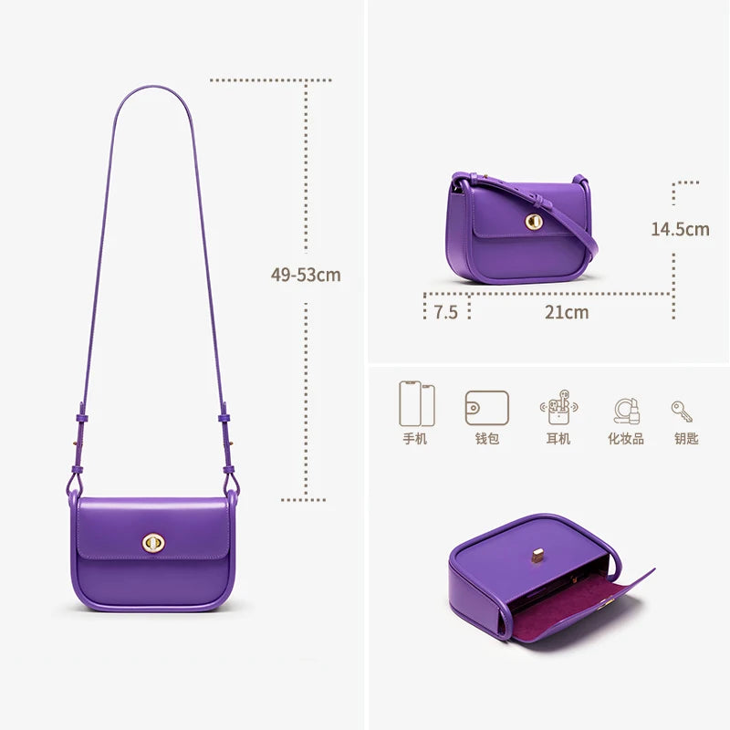 BAFELLI Leather Saddle Bag — Genuine Cow Leather Shoulder & Crossbody